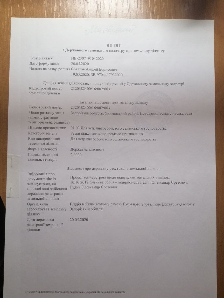 Продам землю 2 га